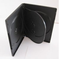 Carcasa DVD neagra pentru 4 discuri, grosime 14mm Carcasa DVD neagra pentru 4 discuri, grosime 14mm