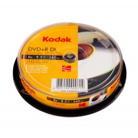 DVD+R DL Kodak inkjet printabil 8.5GB (dual layer) suprafata semi mata viteza 8x - pachet de 10 discuri