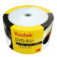 DVD-R Kodak inkjet printabil 4.7GB suprafata semi mata viteza 16x - pachet de 50 discuri DVD-R Kodak inkjet printabil 4.7GB suprafata semi mata viteza 16x - pachet de 50 discuri